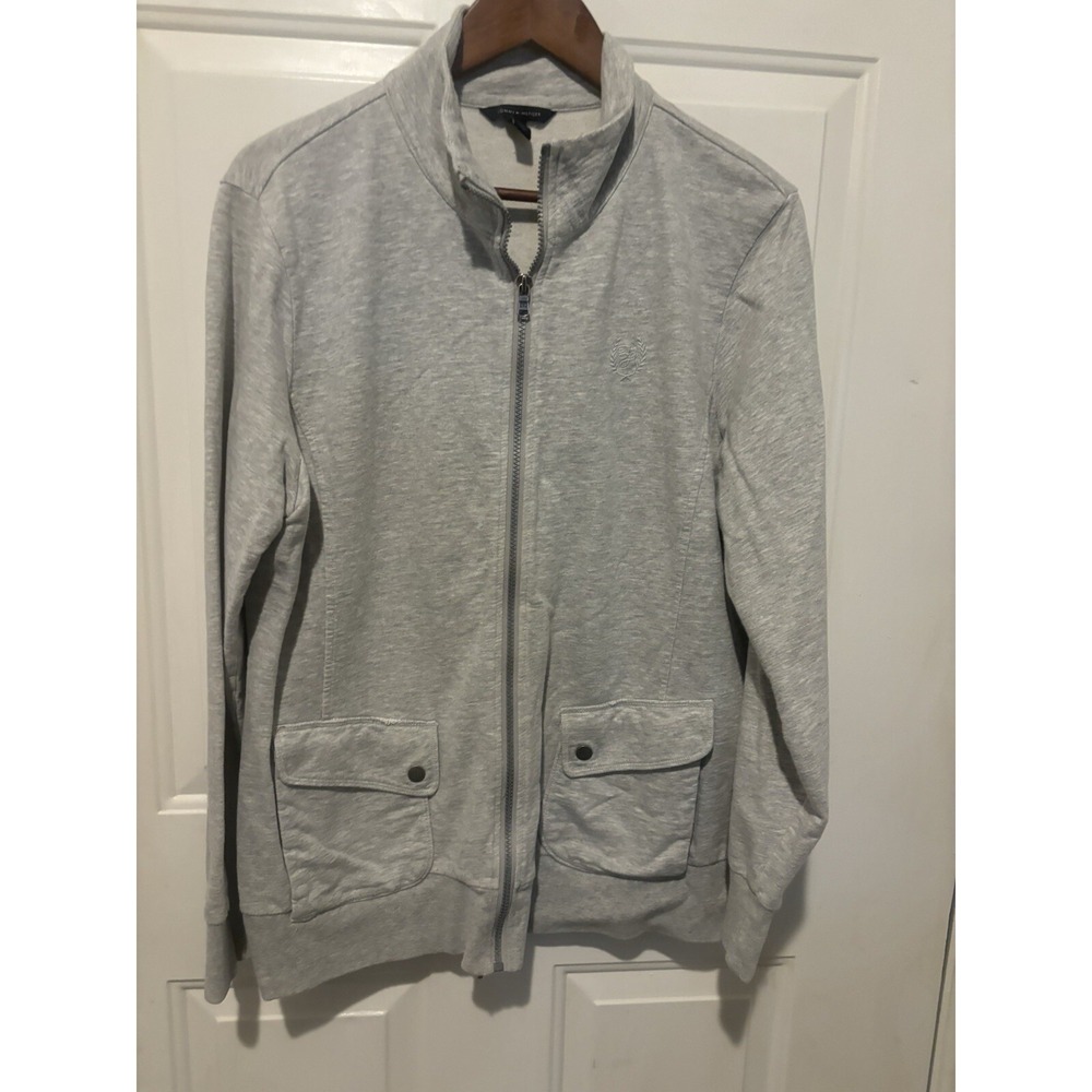 Tommy Hilfiger Jacket Gray XXL Pocket Zipper Cotton Casual Women's Men's